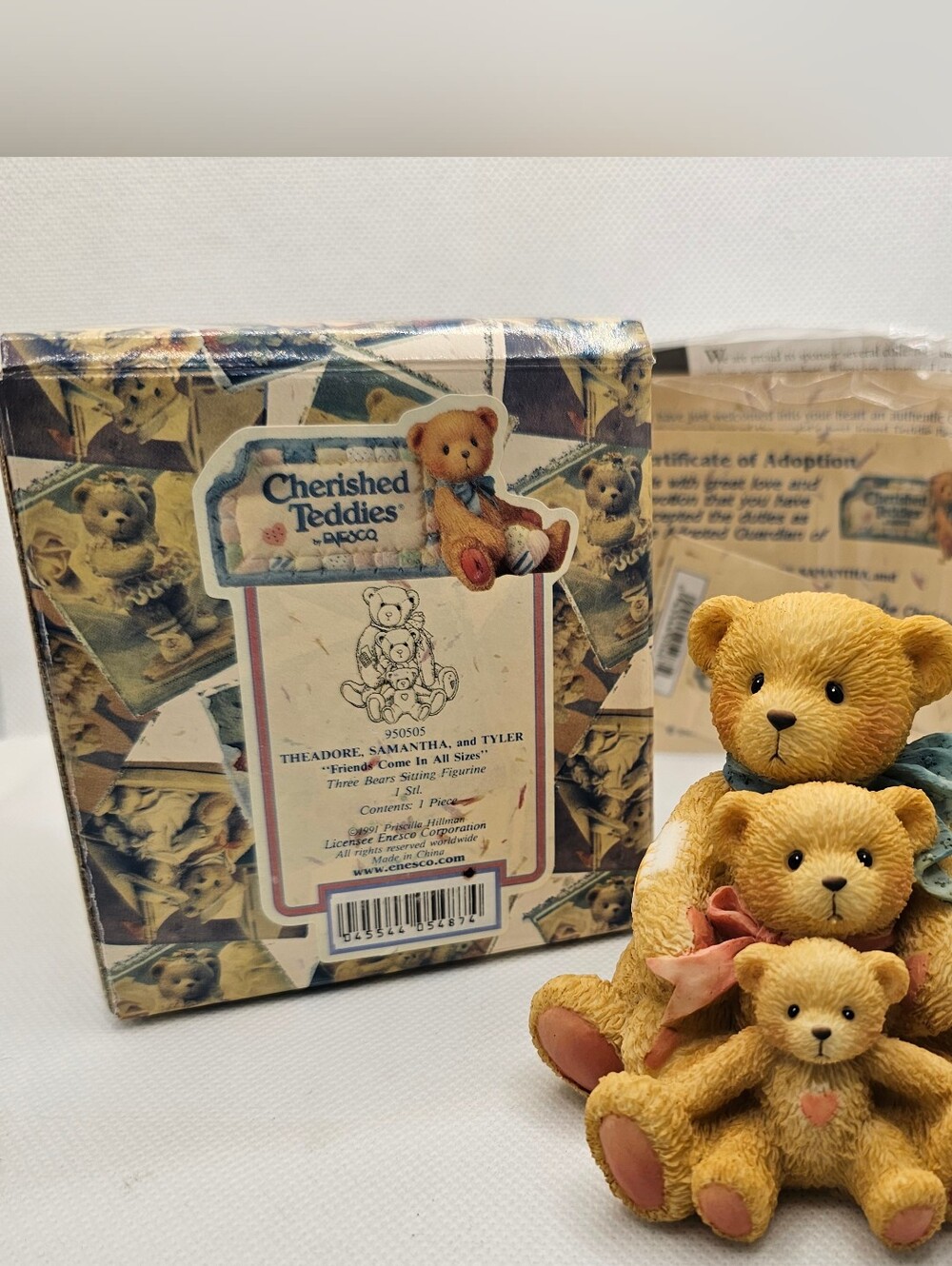 NEW Cherished Teddies THEODORE SAMANTHA  TYLER Bear 3 Friend figurine MINT CON